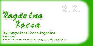 magdolna kocsa business card